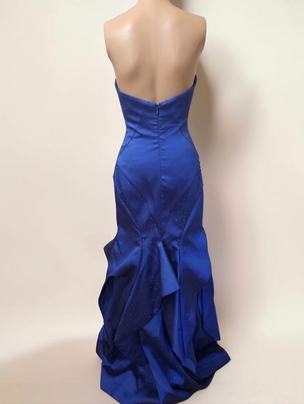 MAC DUGGAL Royal Blue Strapless Mermaid Evening Gown - Size XS - Picture 6 of 13